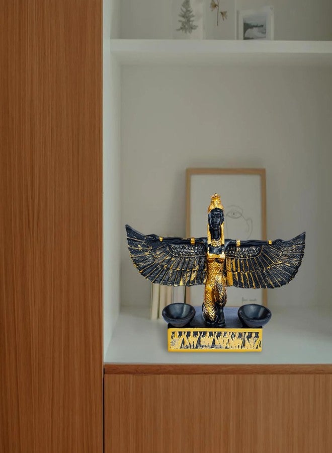 VSPDVO Open Wings Kneeling Egyptian Isis Figurine Ancient Egyptian Mythology Goddess Sculpture Crystal Ball Holder Home Décor Collectible Figurine Egypt Souvenirs - Image 4